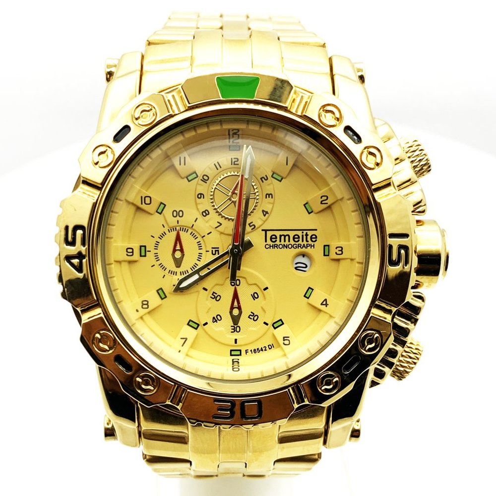 Solid Gold Style Mens Fashion Watch